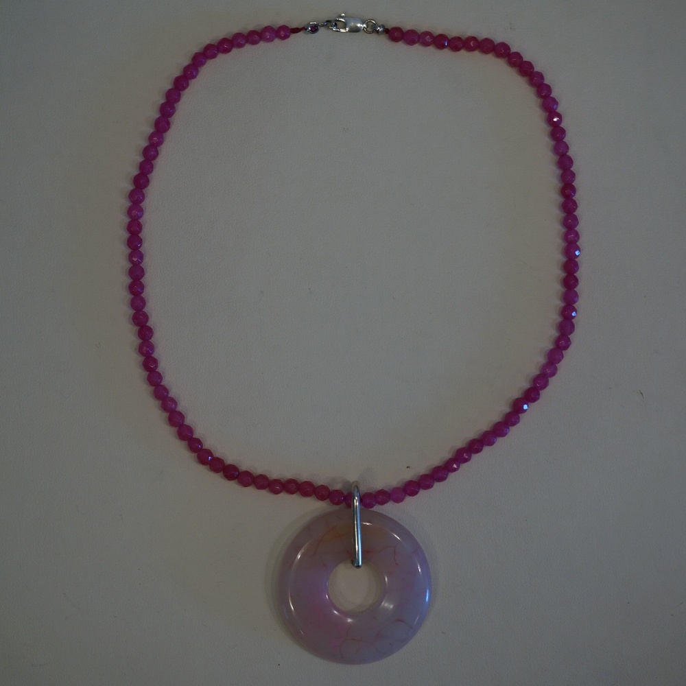 16" Genuine Agate & Rose Quartz Necklace